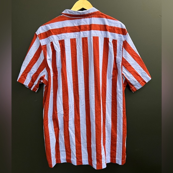Urban Outfitters XL Red Purple Striped Button Up Shirt - Picture 4 of 4